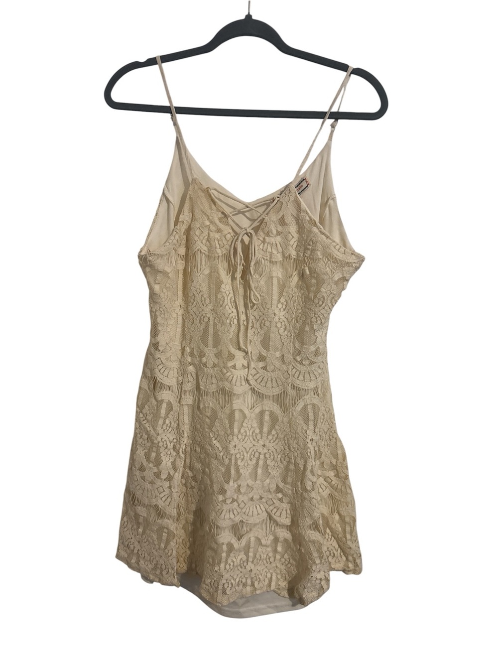 Flying Tomato Cream Lace Mini Dress